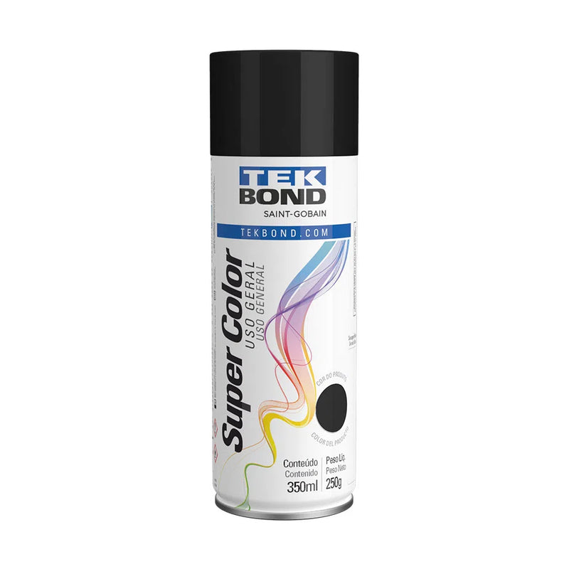 TINTA SPRAY USO GERAL PRETO BRILHANTE 350ML TEKBOND