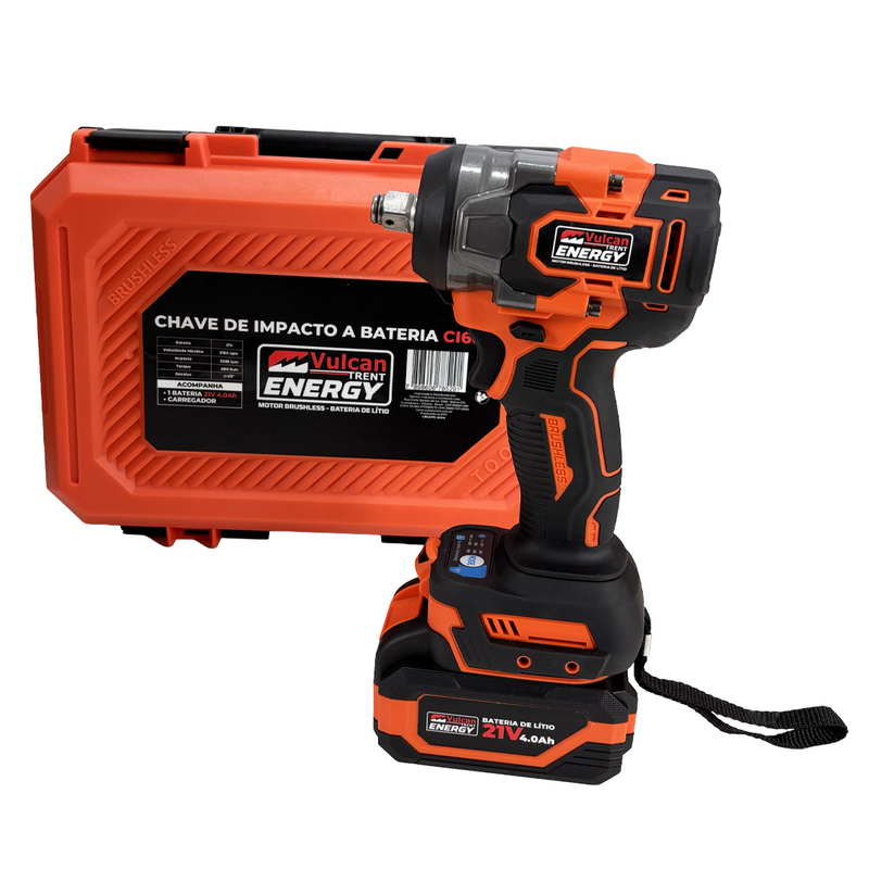 CHAVE DE IMPACTO CI600 1/2" BRUSHLESS 21V 4A VULCAN TRENT